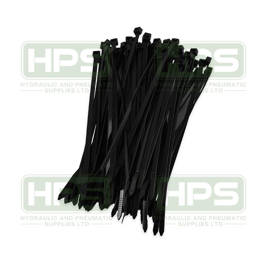 100 X 2.5MM BLACK CABLE TIE PACK OF 100