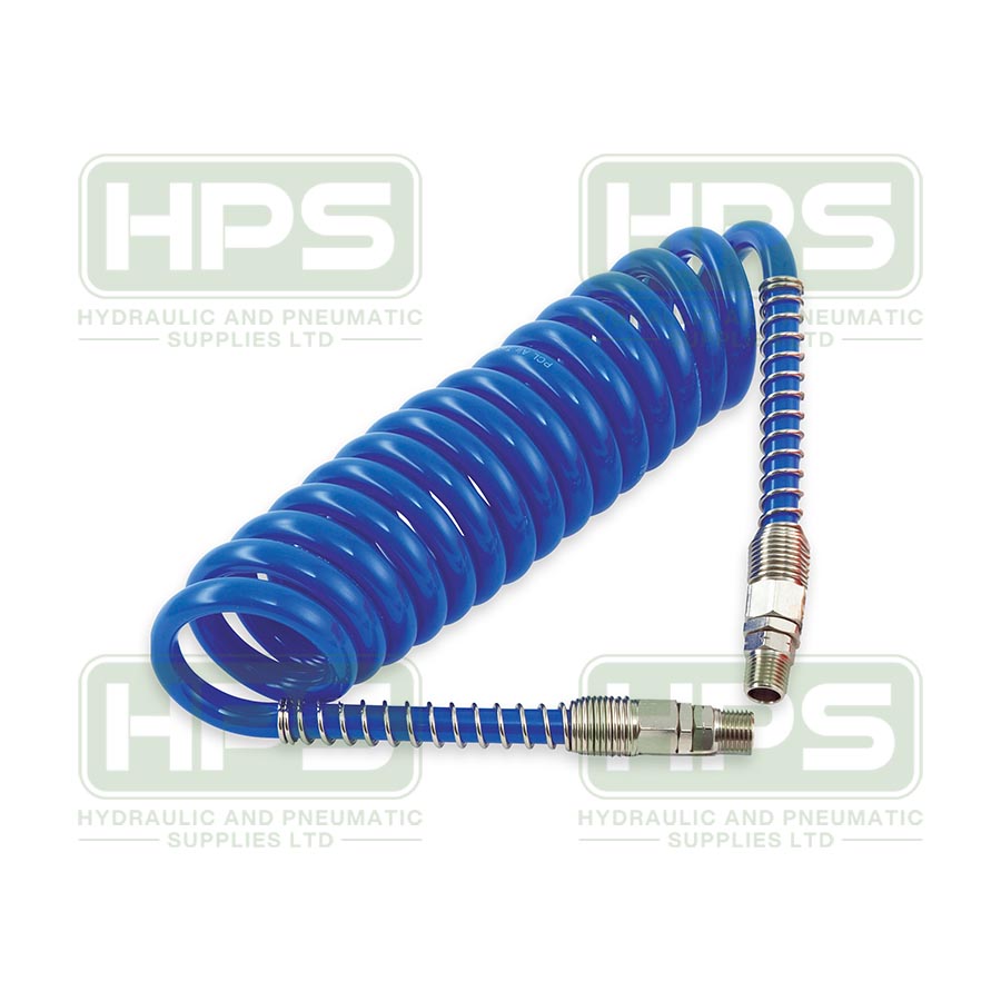 7.5M Blue Poly Coil - 1/4&quot; BSPT Swivel Ends