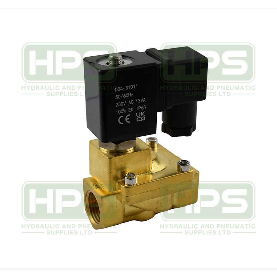 1/2&quot;bsp 2/2 Brass Solenoid Valve, 110V AC Pilot Operated, NBR Seal, Normally Closed