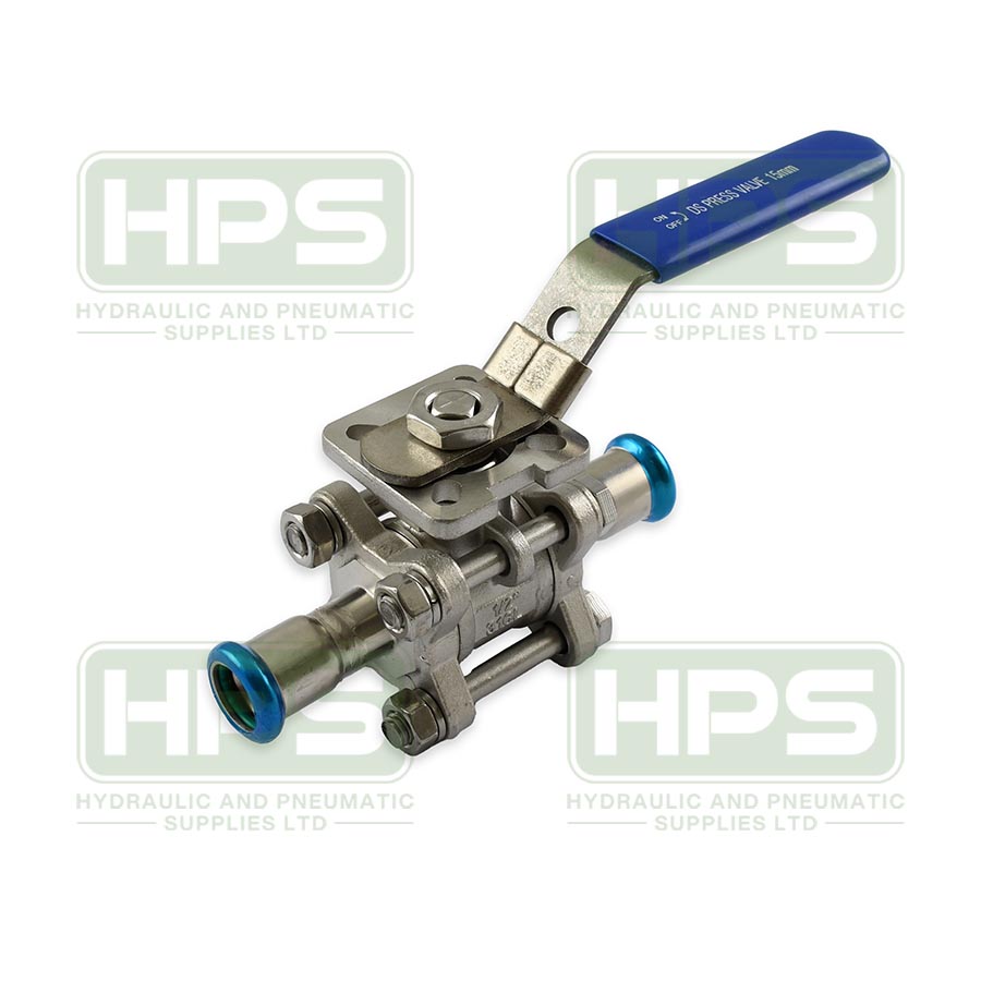 15mm SS Press 3pc Ball Valve